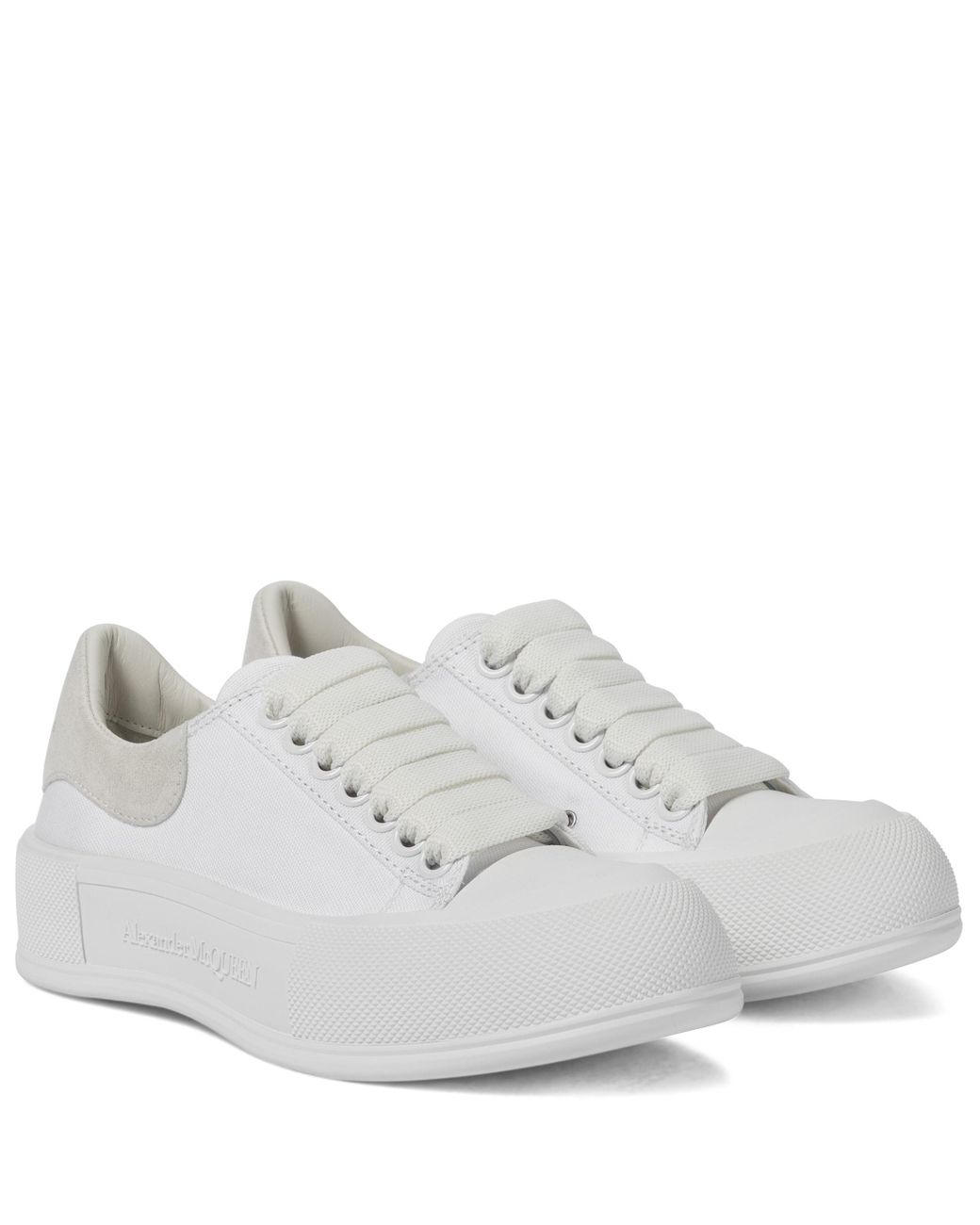 Alexander McQueen Deck Plimsoll Canvas Sneakers in White - Lyst