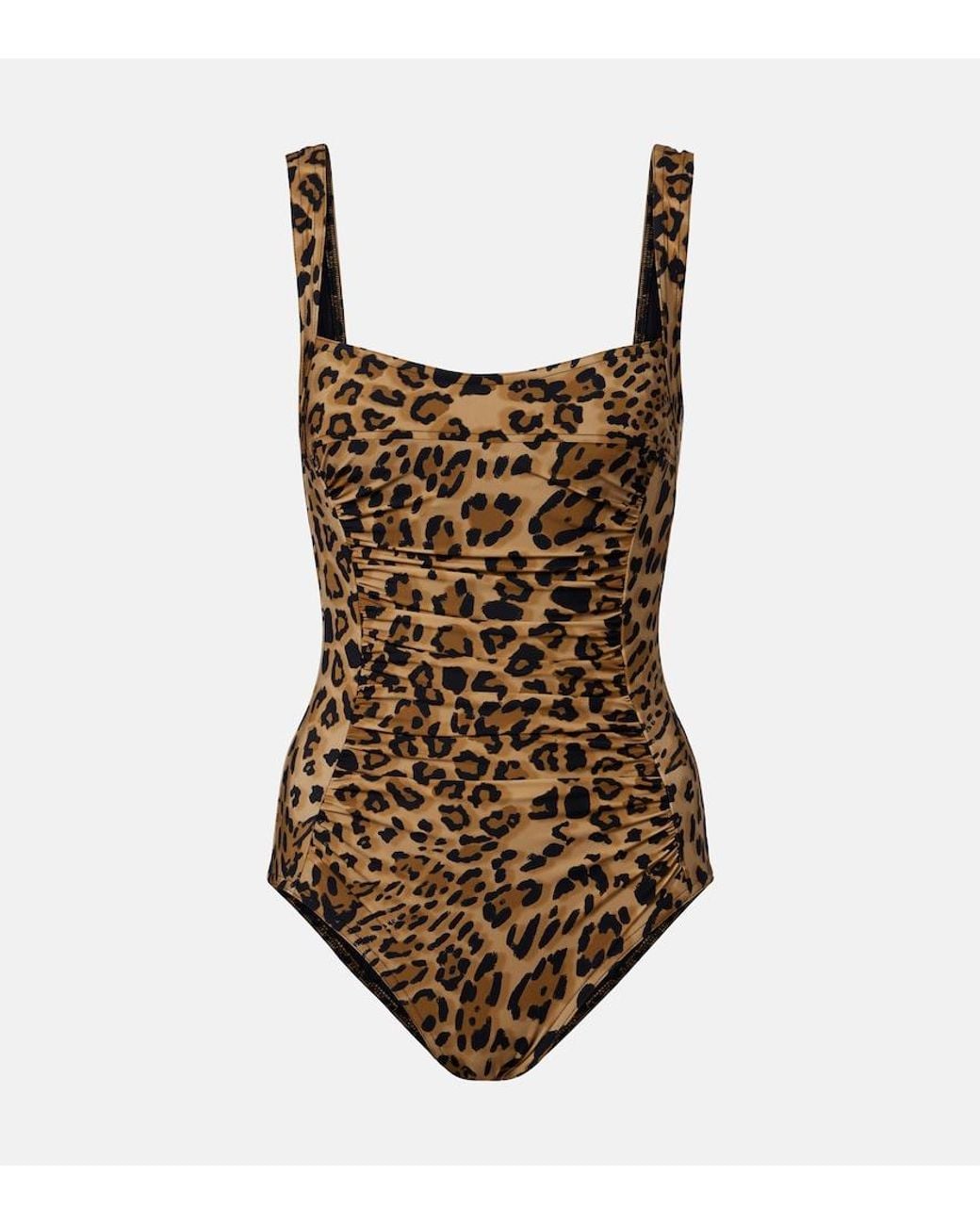 Karla Colletto Brown Ava Leopard-Print Swimsuit