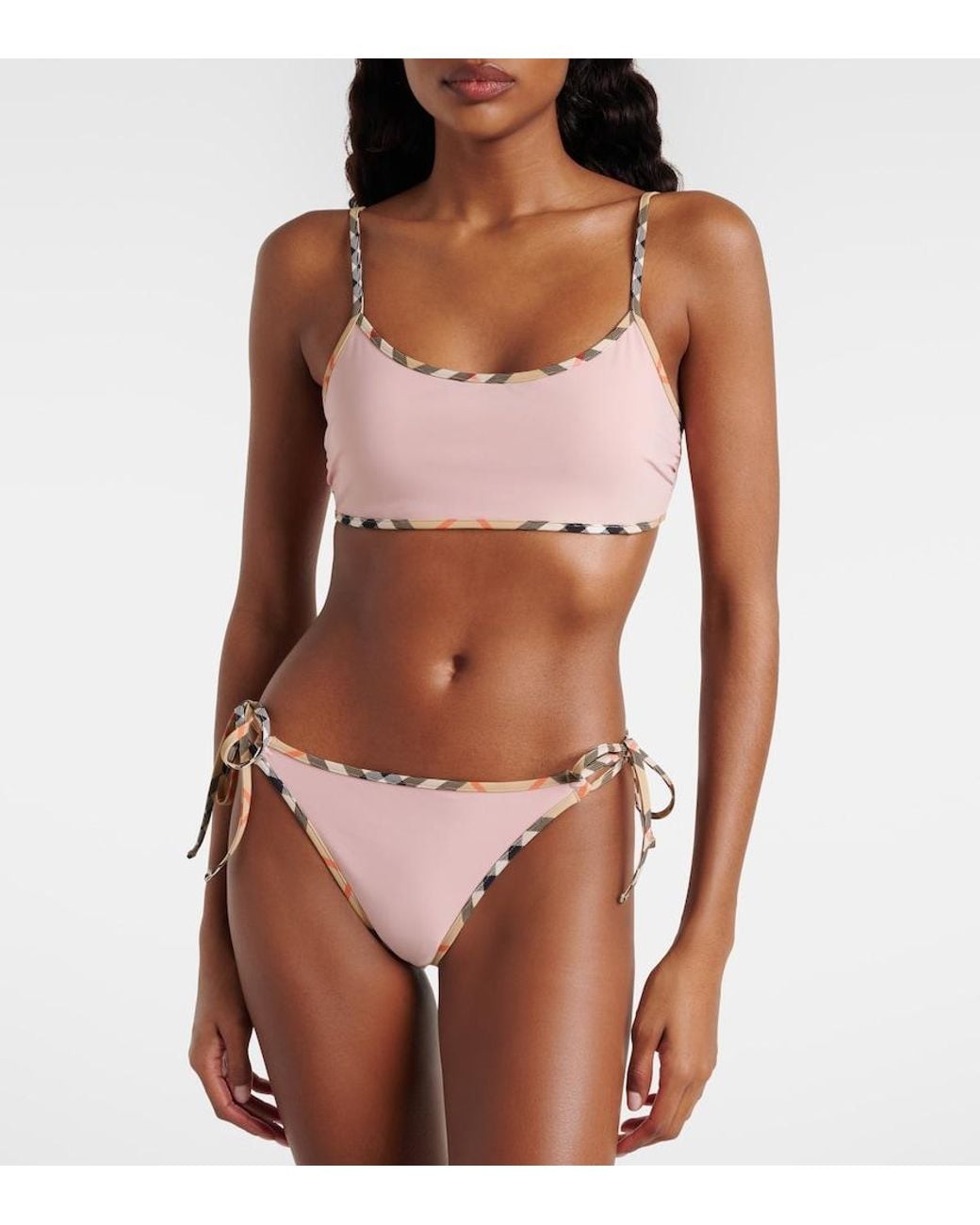 Burberry Pink Check Bikini Top