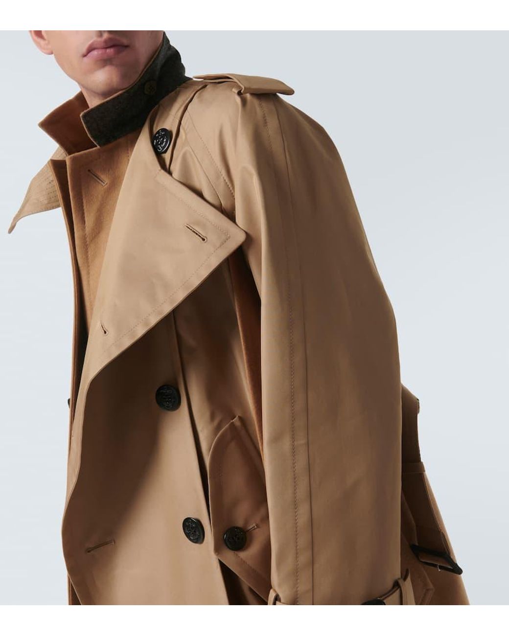 sacai-brown-Gabardine-Trench-