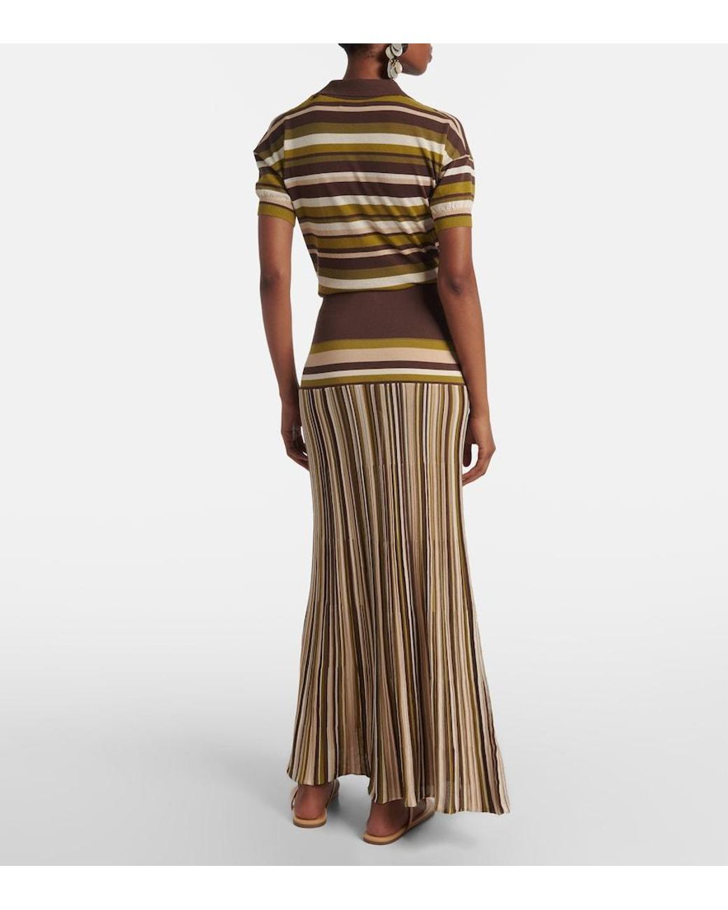 Faithfull The Brand Natural Citara Plisse Cotton-Blend Maxi Skirt