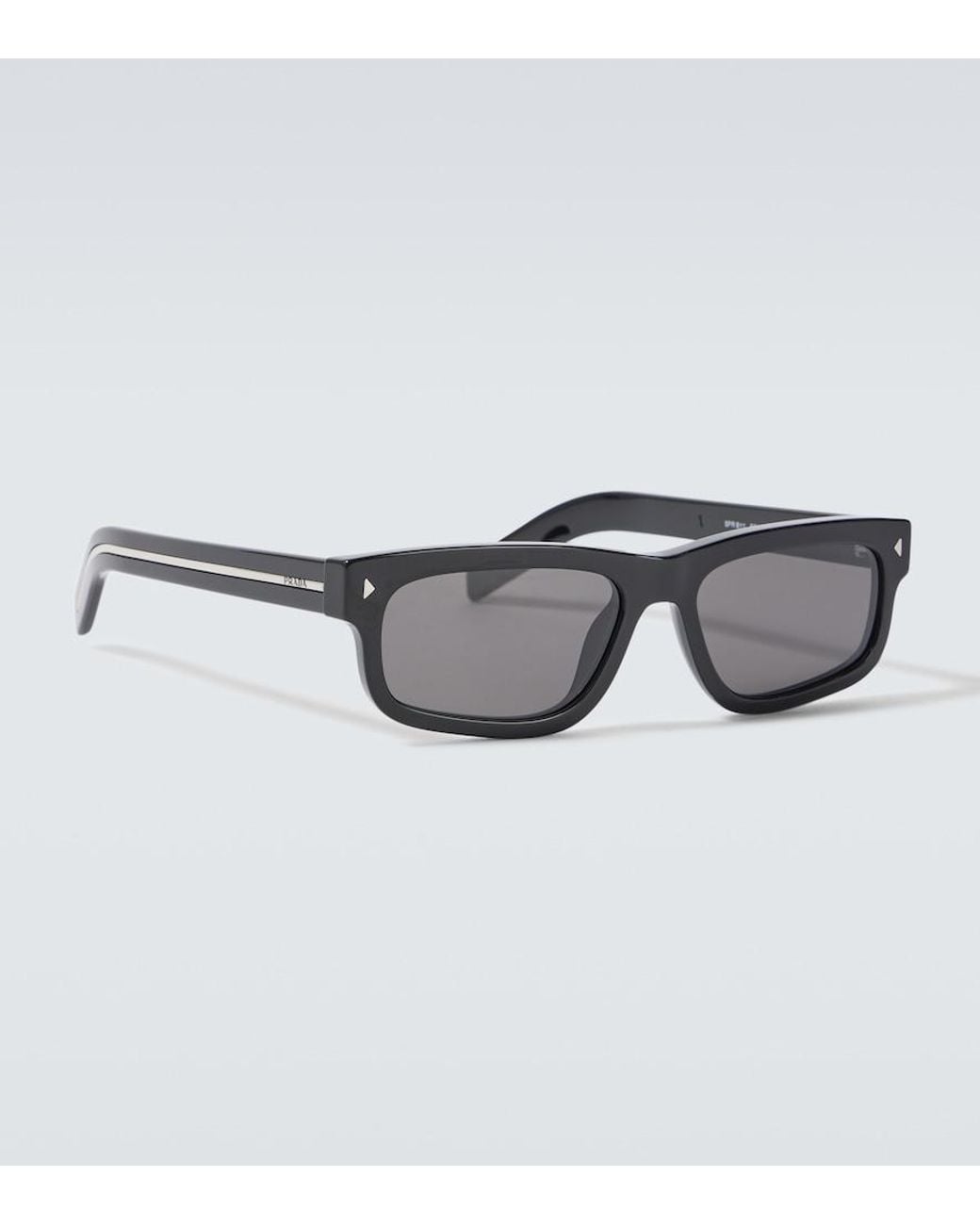 Prada Gray Rectangular Sunglasses for men