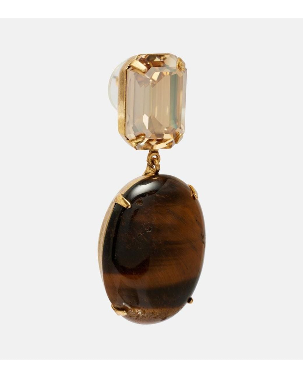 Jennifer Behr Brown Xiomara Embellished-Plated Earrings