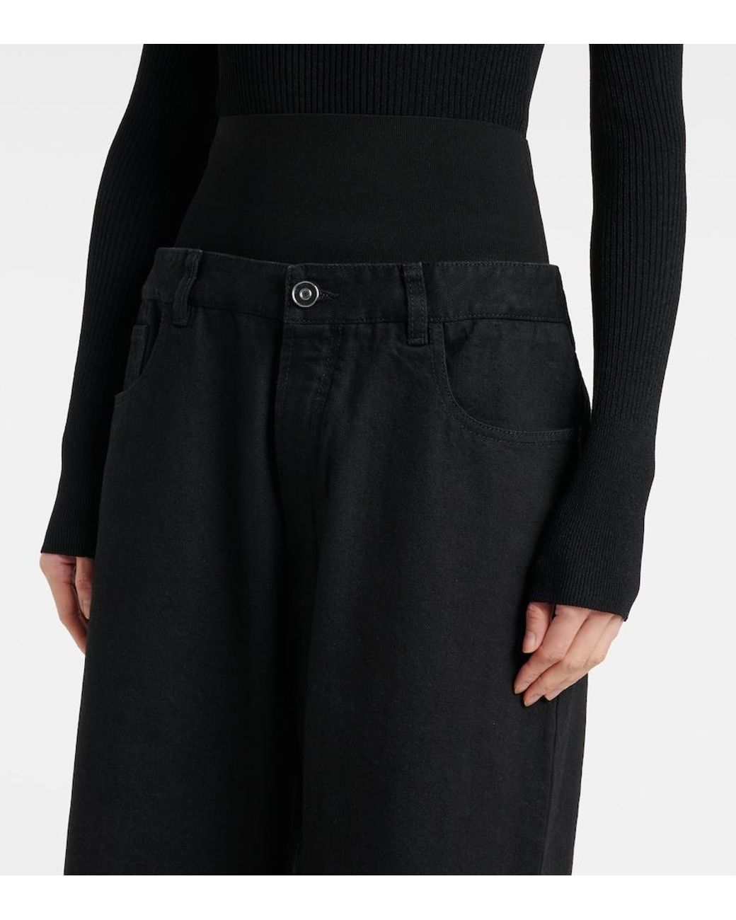 Alaïa Blue High-Rise Straight Jeans