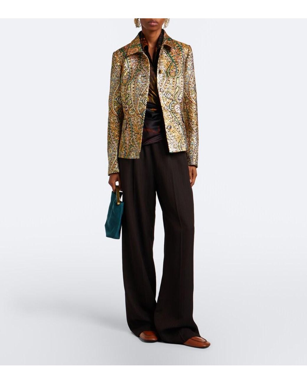 Dries Van Noten Brown Paisley Jacquard Jacket
