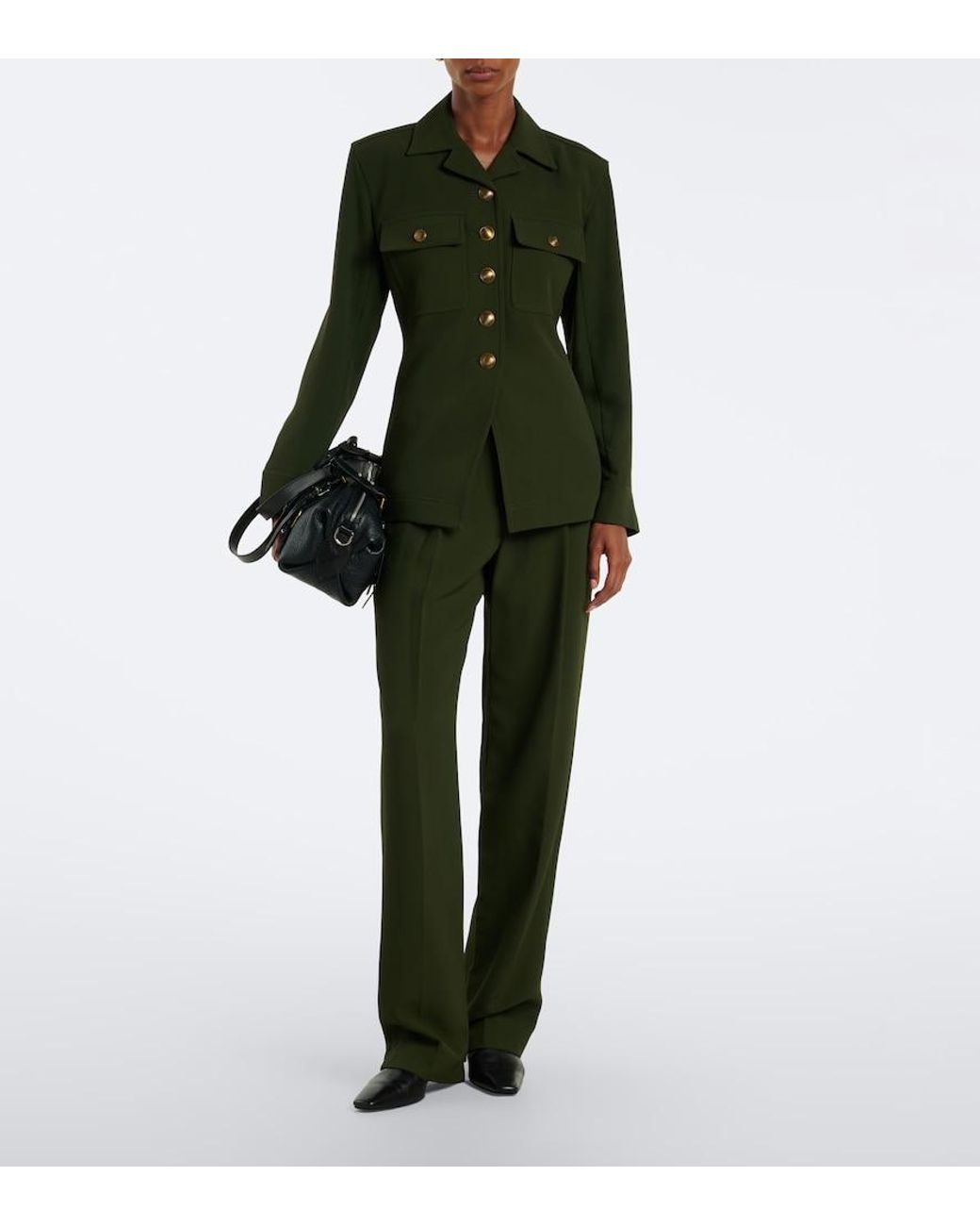 Veronica Beard Green Molyneux Crepe Jacket