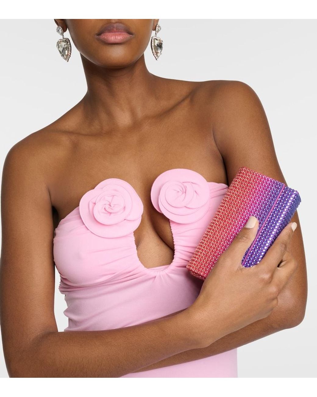 AMINA MUADDI Red Super Amini Paloma Mini Embellished Clutch