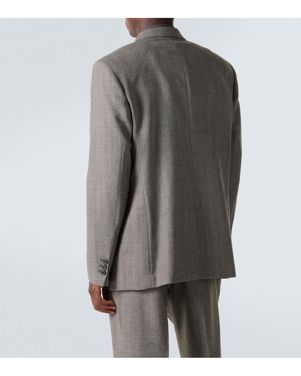 Our Legacy Gray Ceremony Herringbone Virgin Wool Blazer for men
