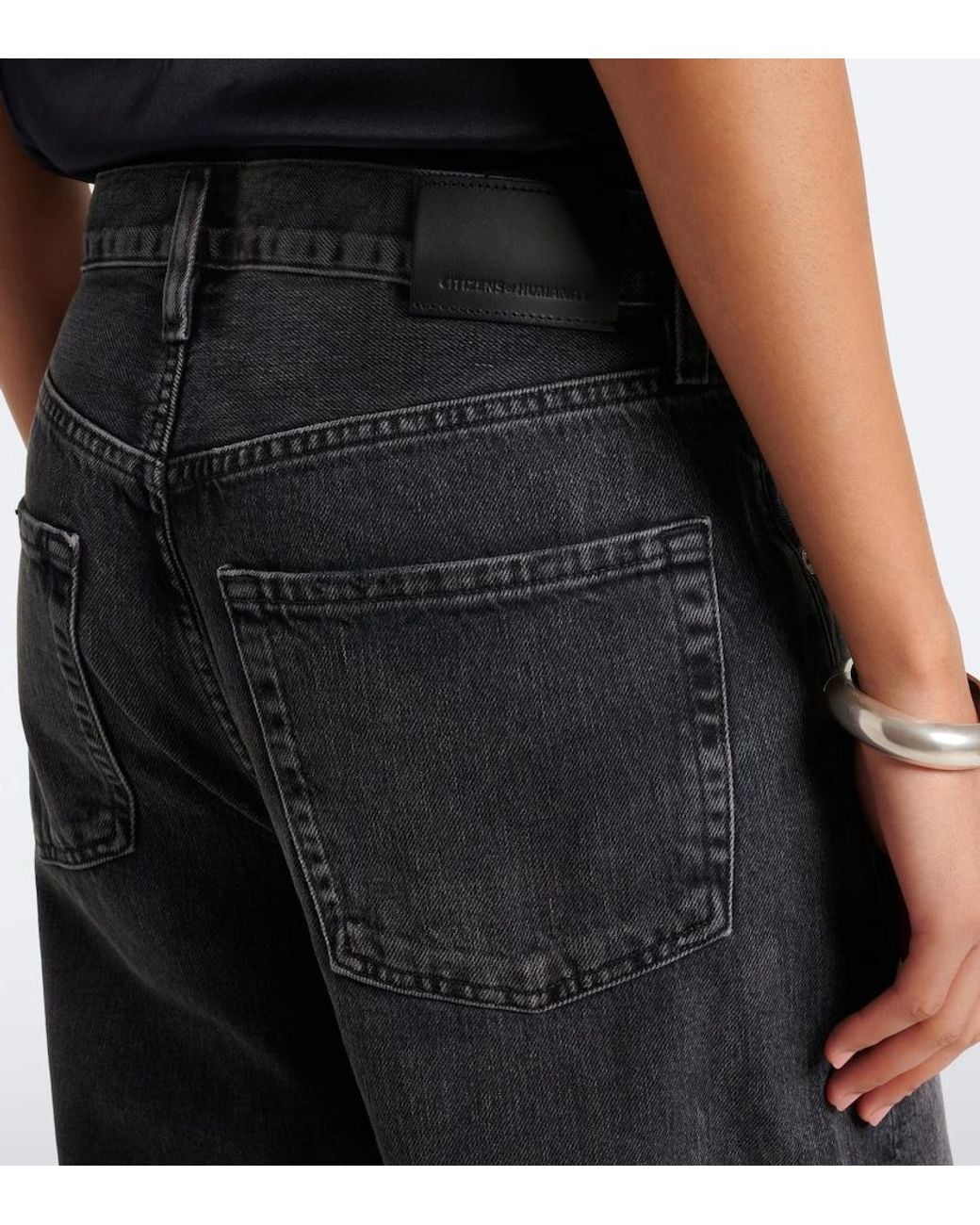 Citizens of Humanity Blue Ayla Faded Wide-Leg Jeans