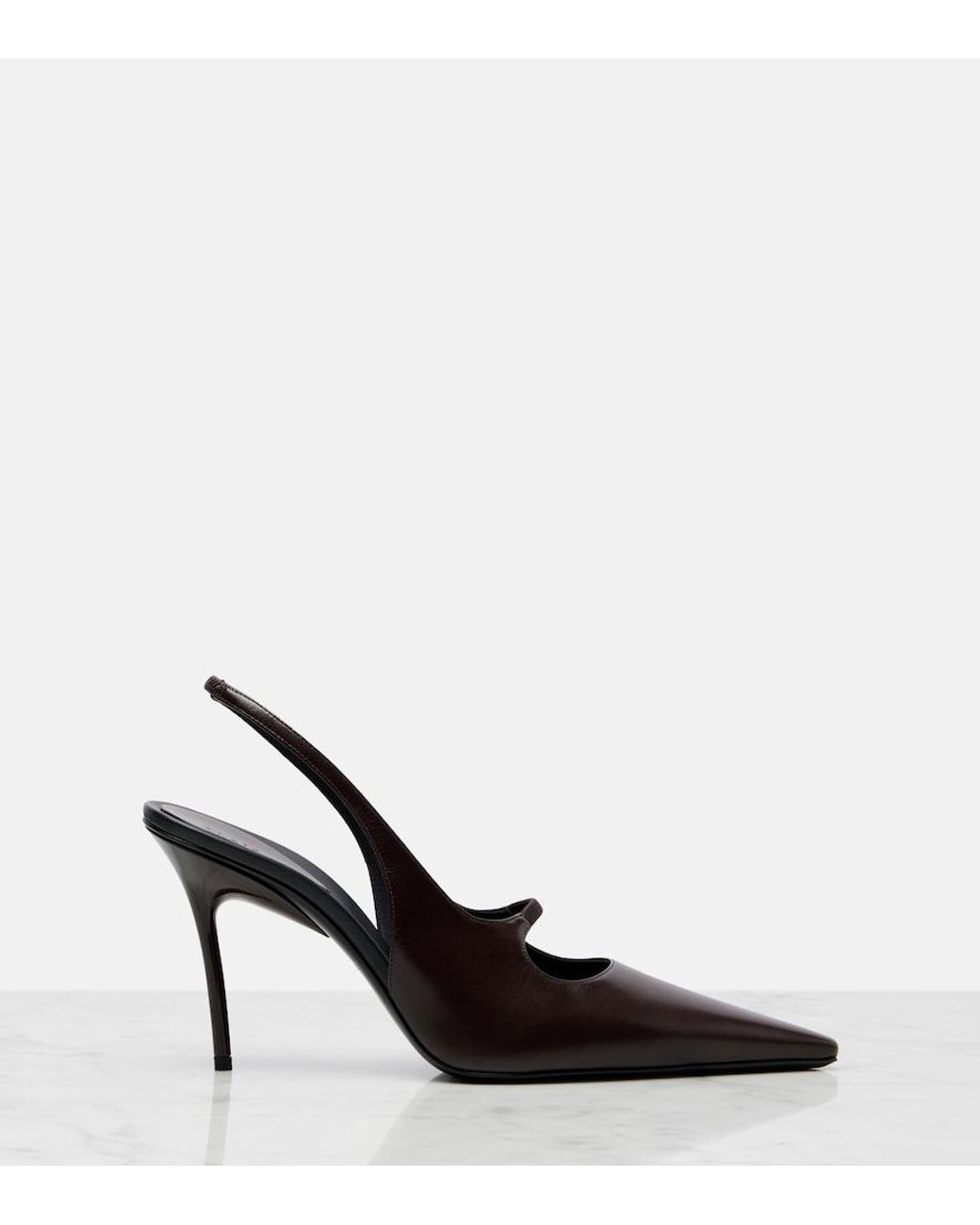Alaïa Black Drop Leather Slingback Pumps