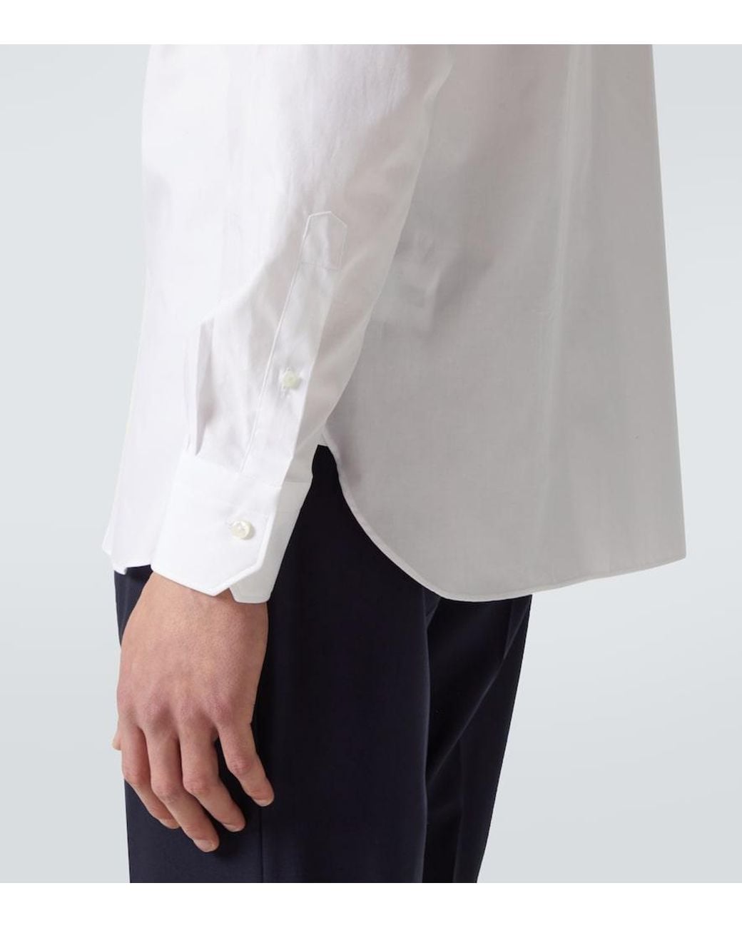 Zegna White Cotton Poplin Shirt for men