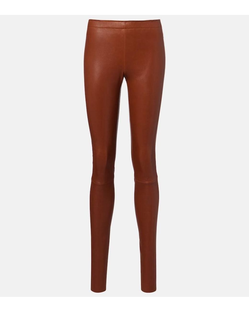 Stouls Brown Carolyn Leather Slim Pants