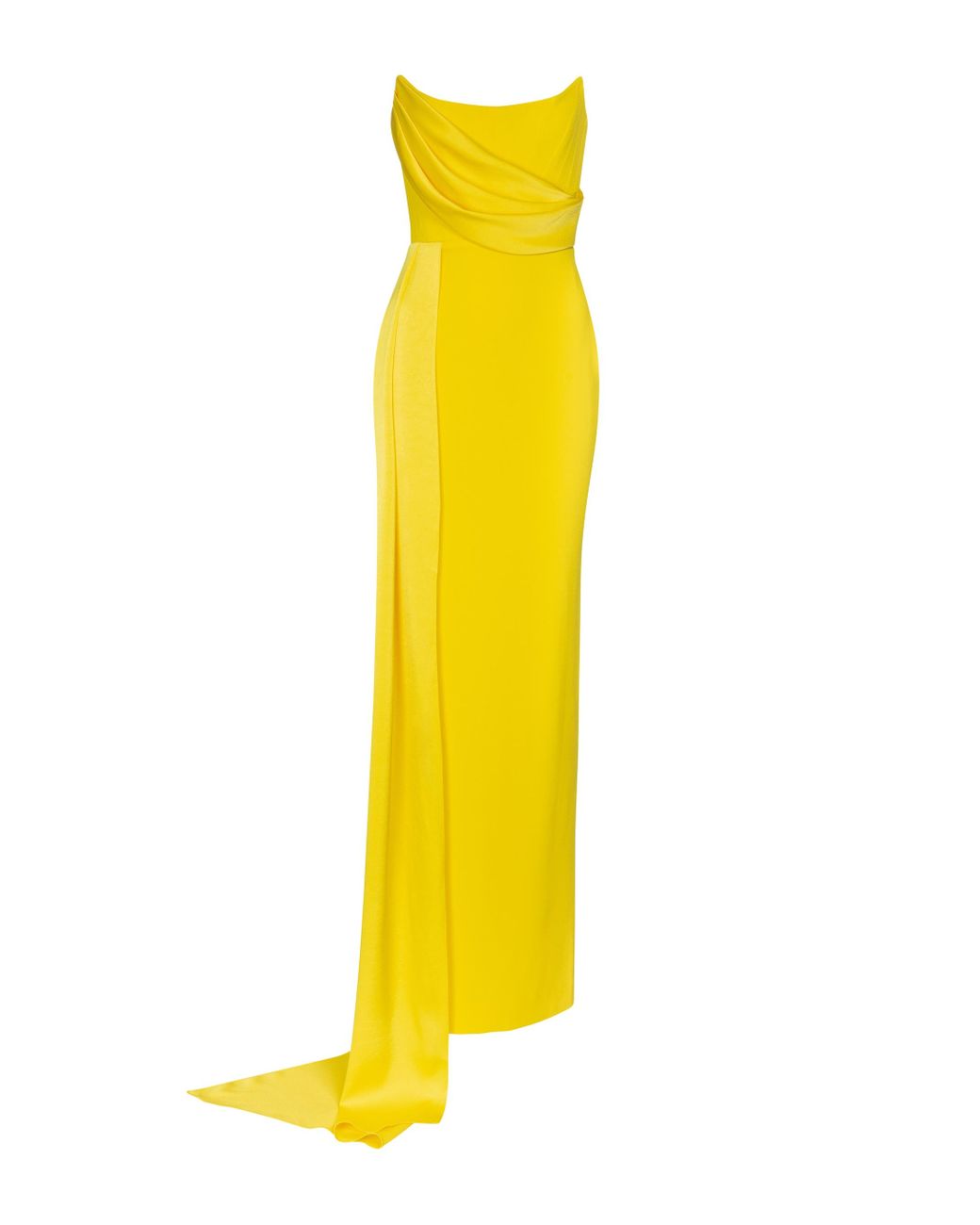 alex perry kirby strapless crepe column draped gown
