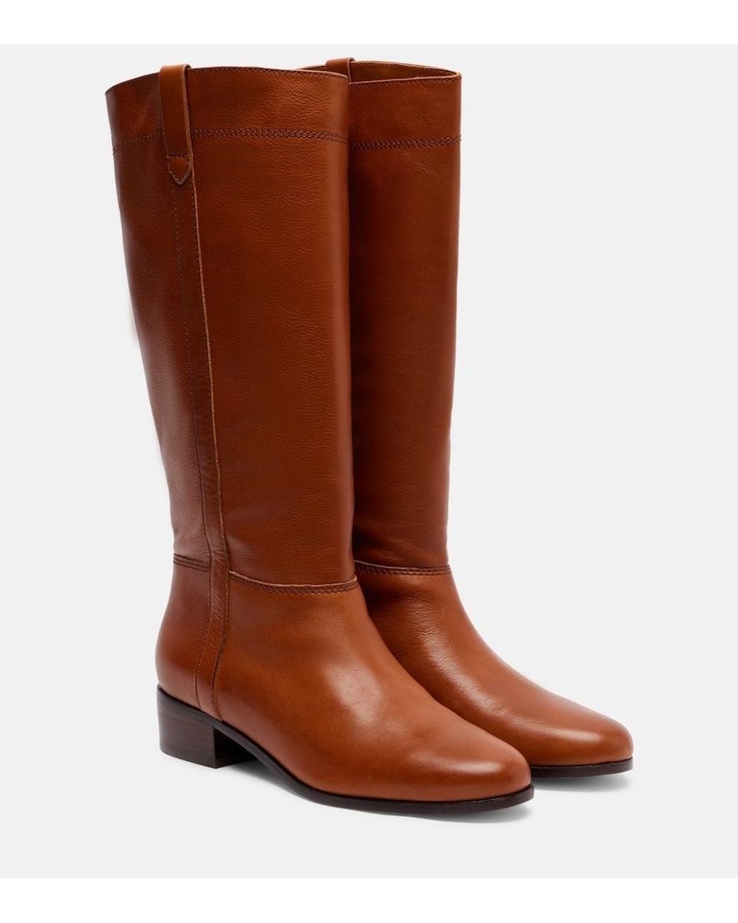 Veronica Beard Brown Leather Knee-High Boots