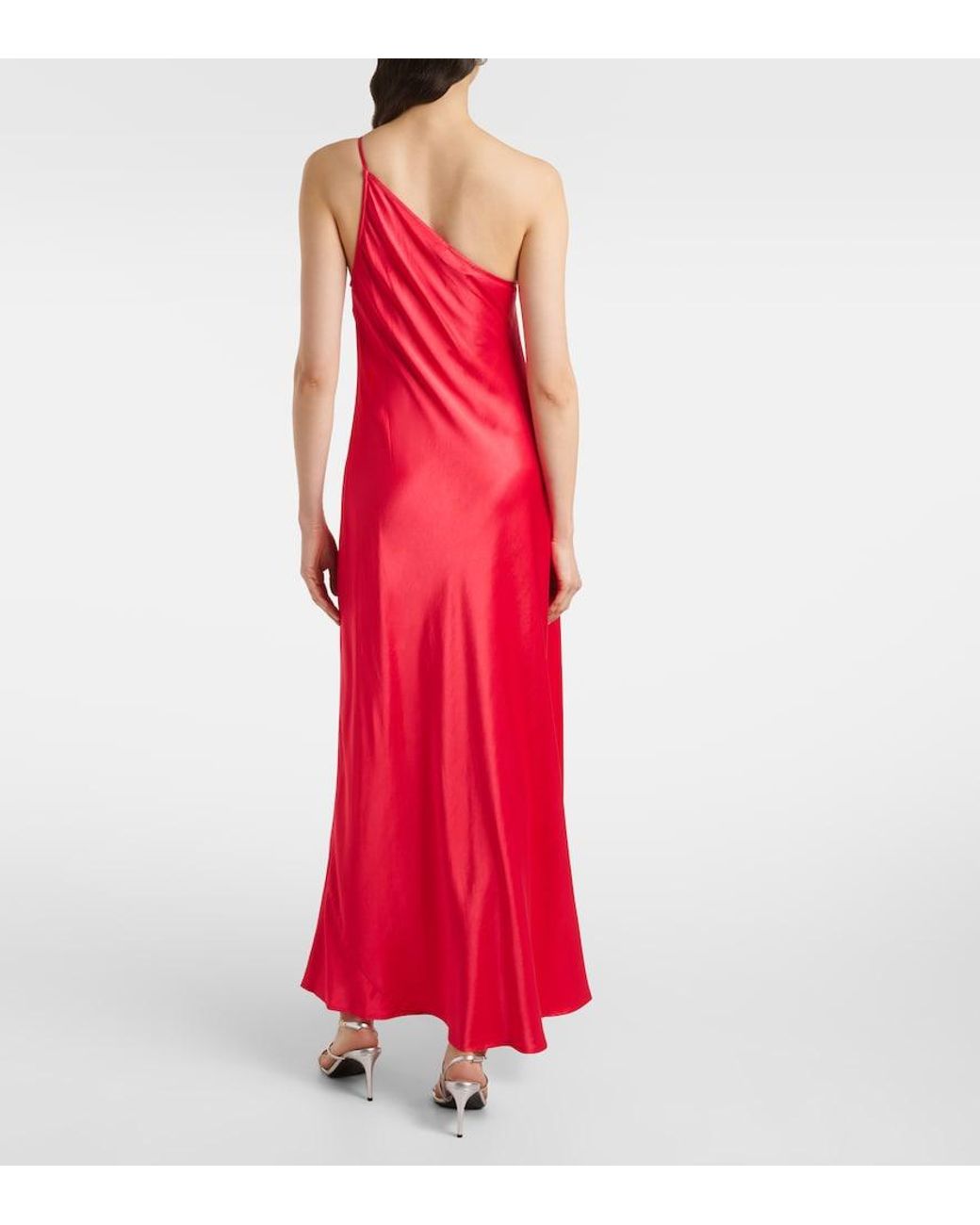 Rixo Red Doutzen One-Shoulder Gown