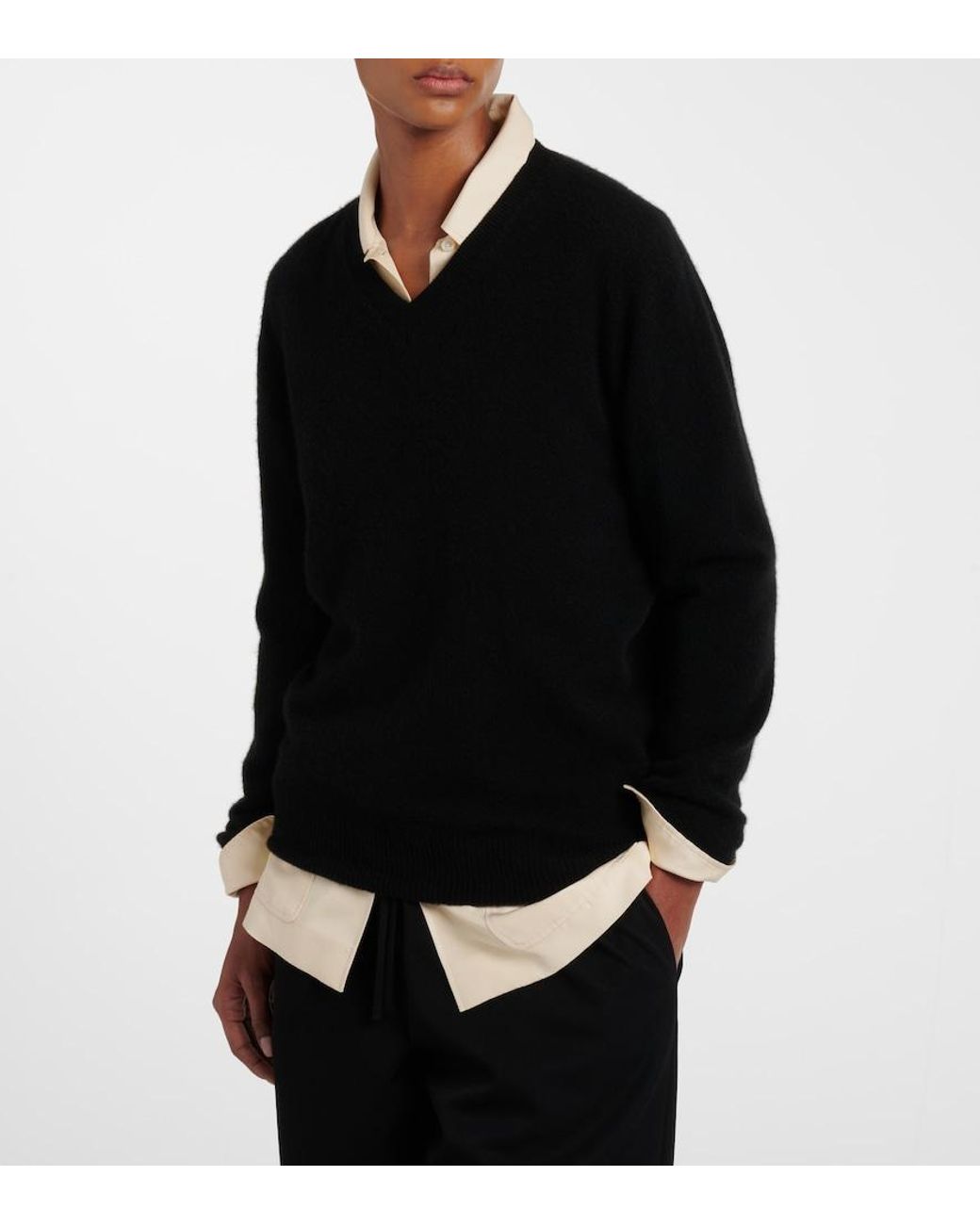The Row Black Numi Cashmere Top
