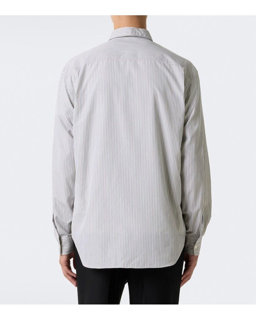 The Row Gray Uday Striped Cotton Poplin Shirt for men