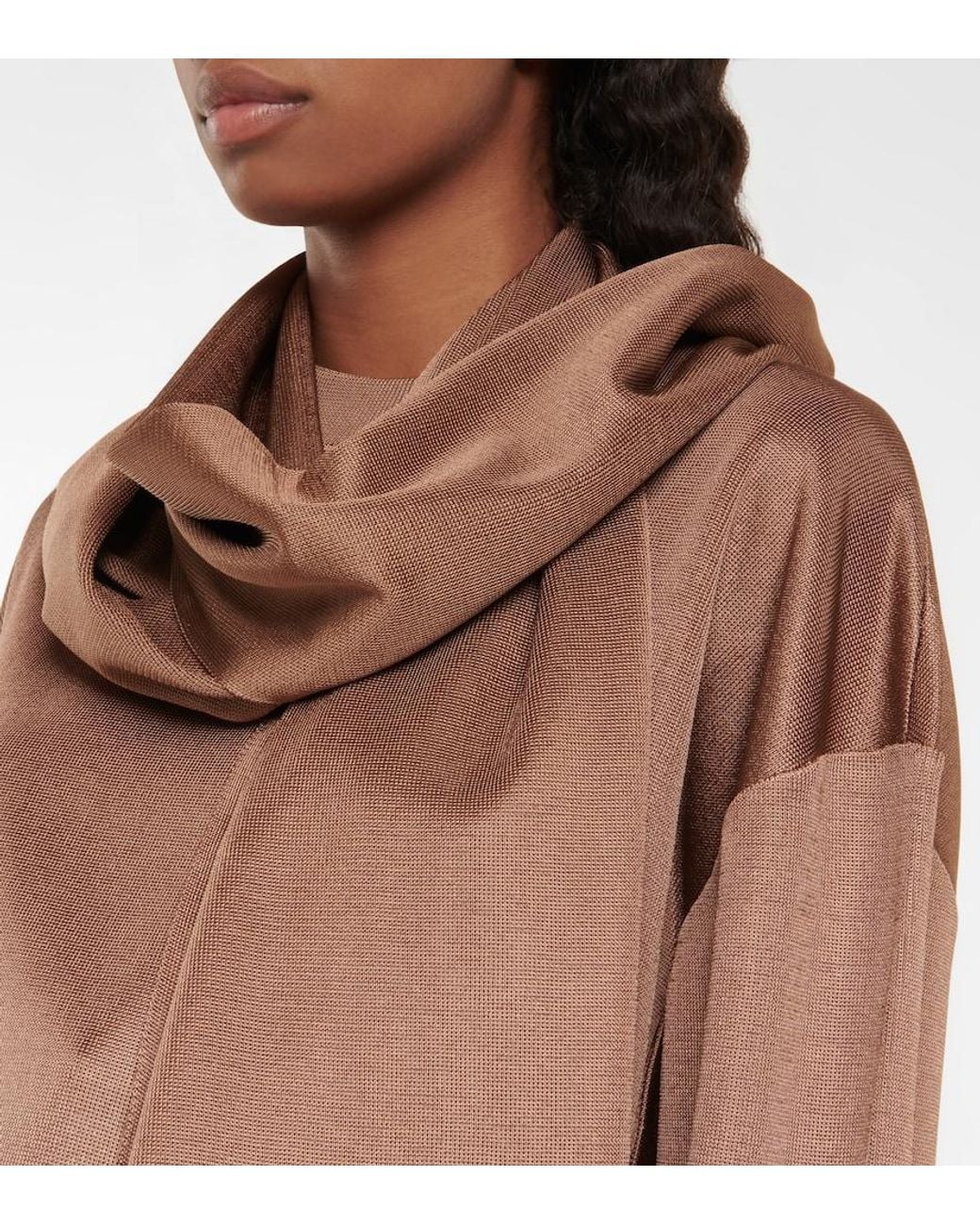 Alaïa Brown Alaia Embroidered Scarf