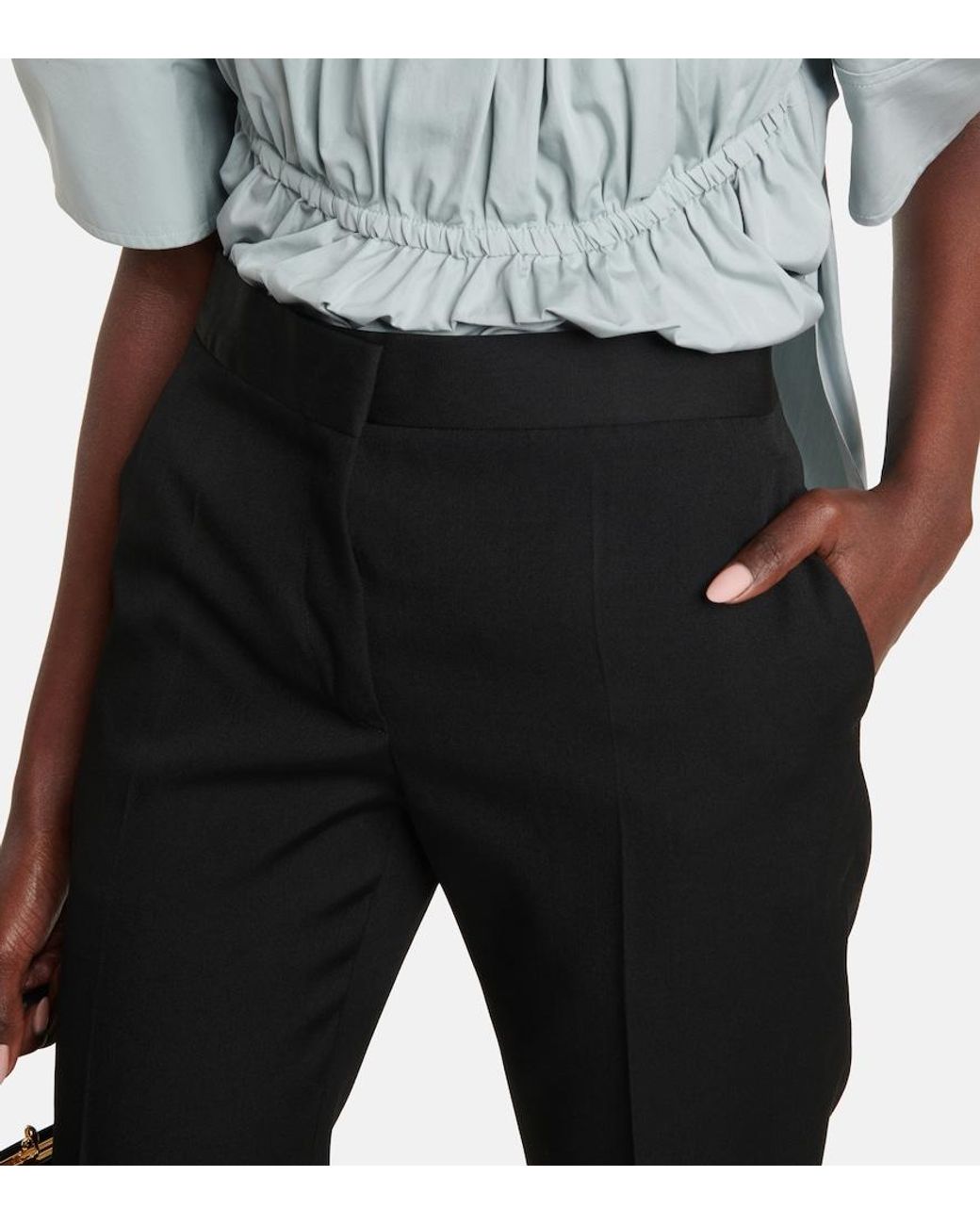 Jil Sander Black Tailored Straight Wool Pants
