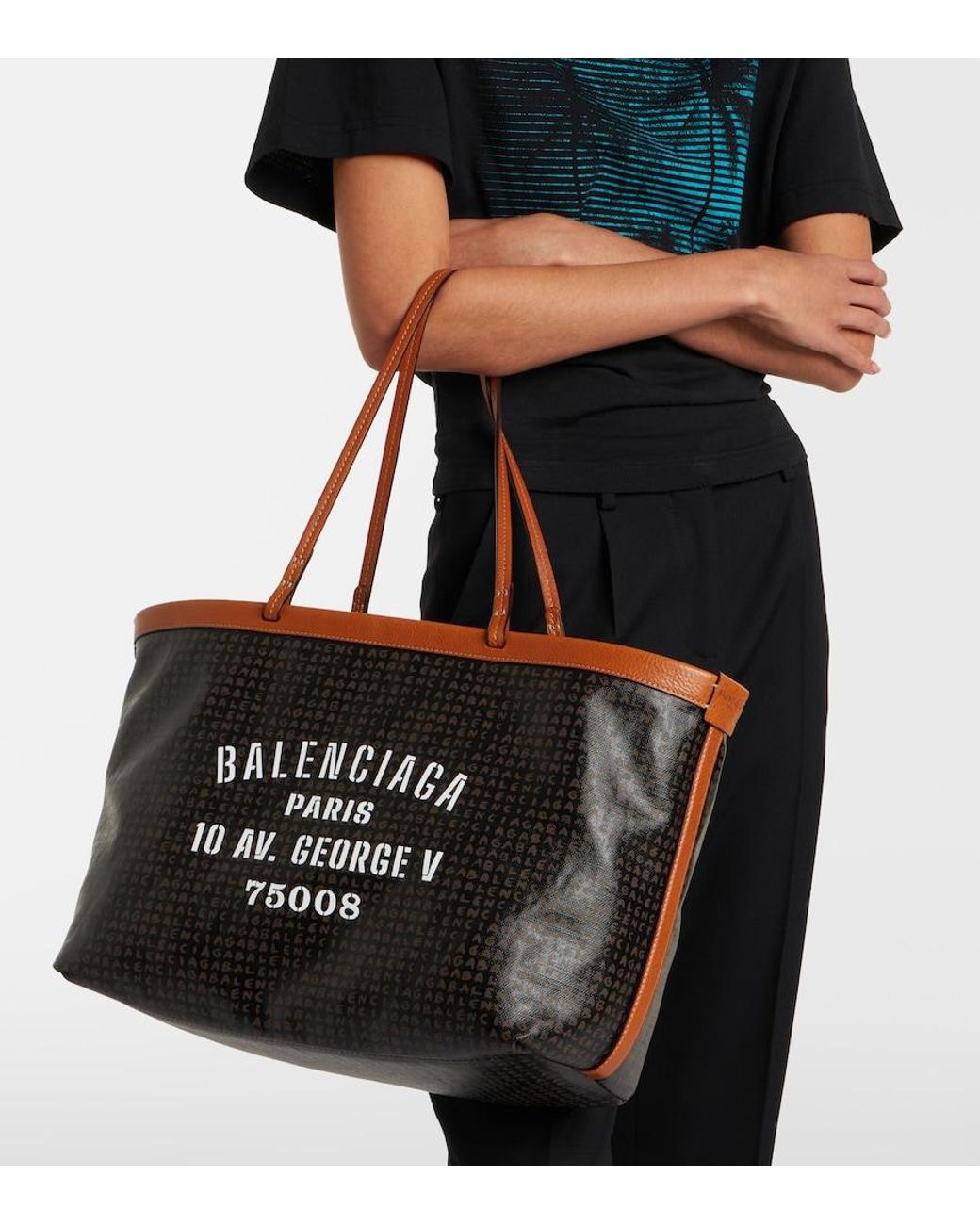 Balenciaga Black Select Medium Canvas Tote Bag