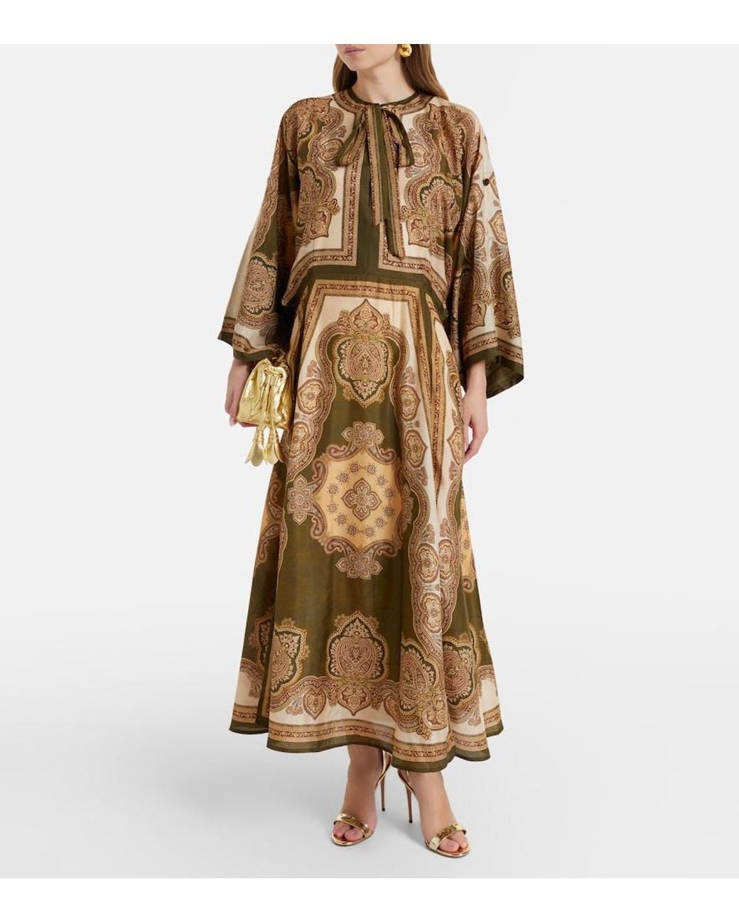 Zimmermann Natural Mahon Paisley Silk Midi Dress