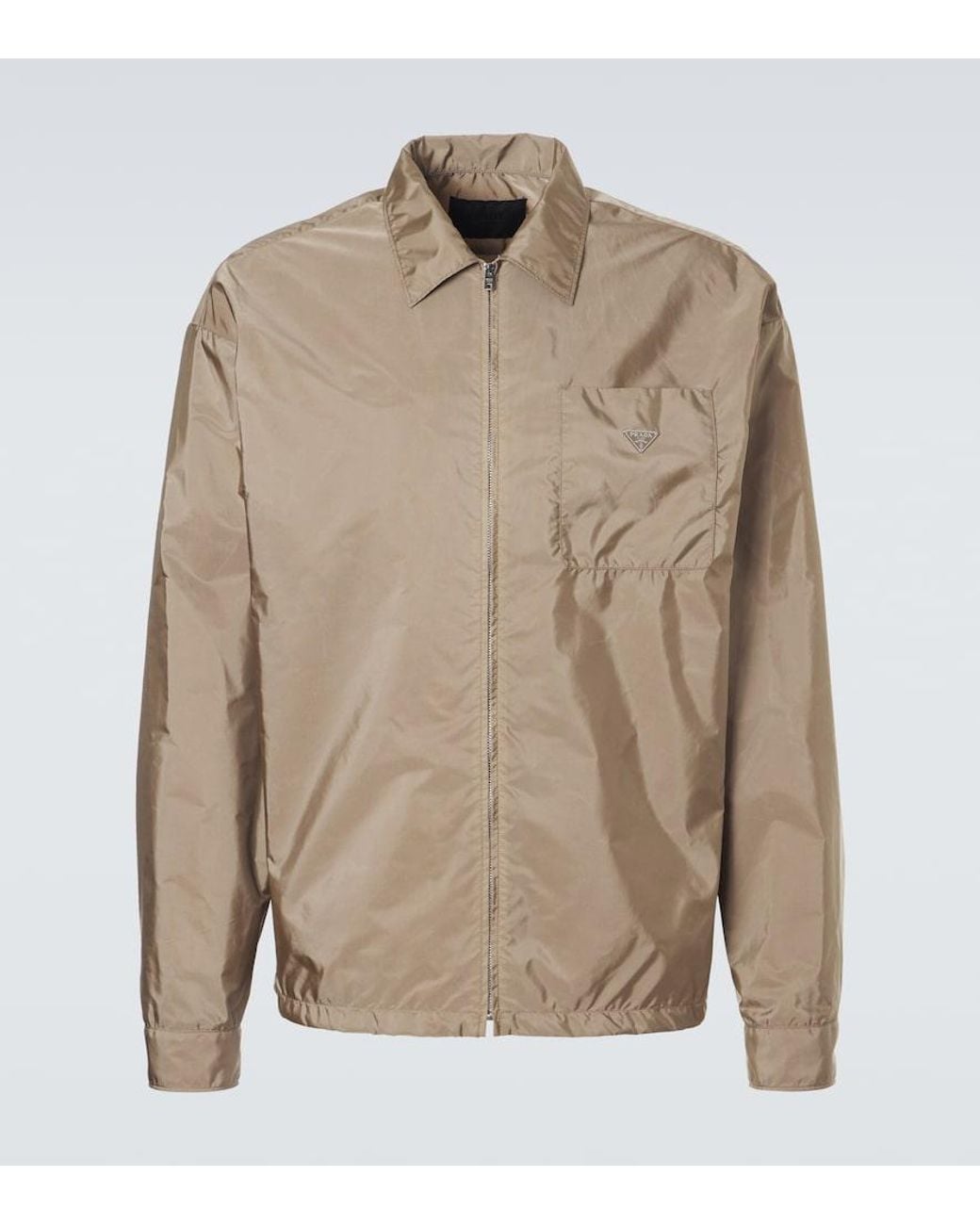 Prada Natural Re-Nylon Zip-Up Shirt for men