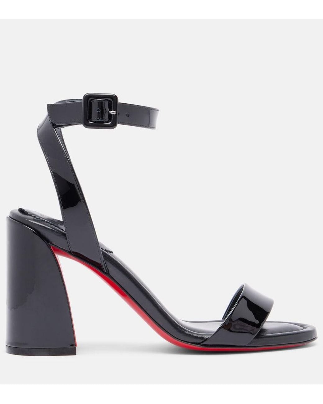 Christian Louboutin Black Miss Sabina 85 Patent Leather Sandals