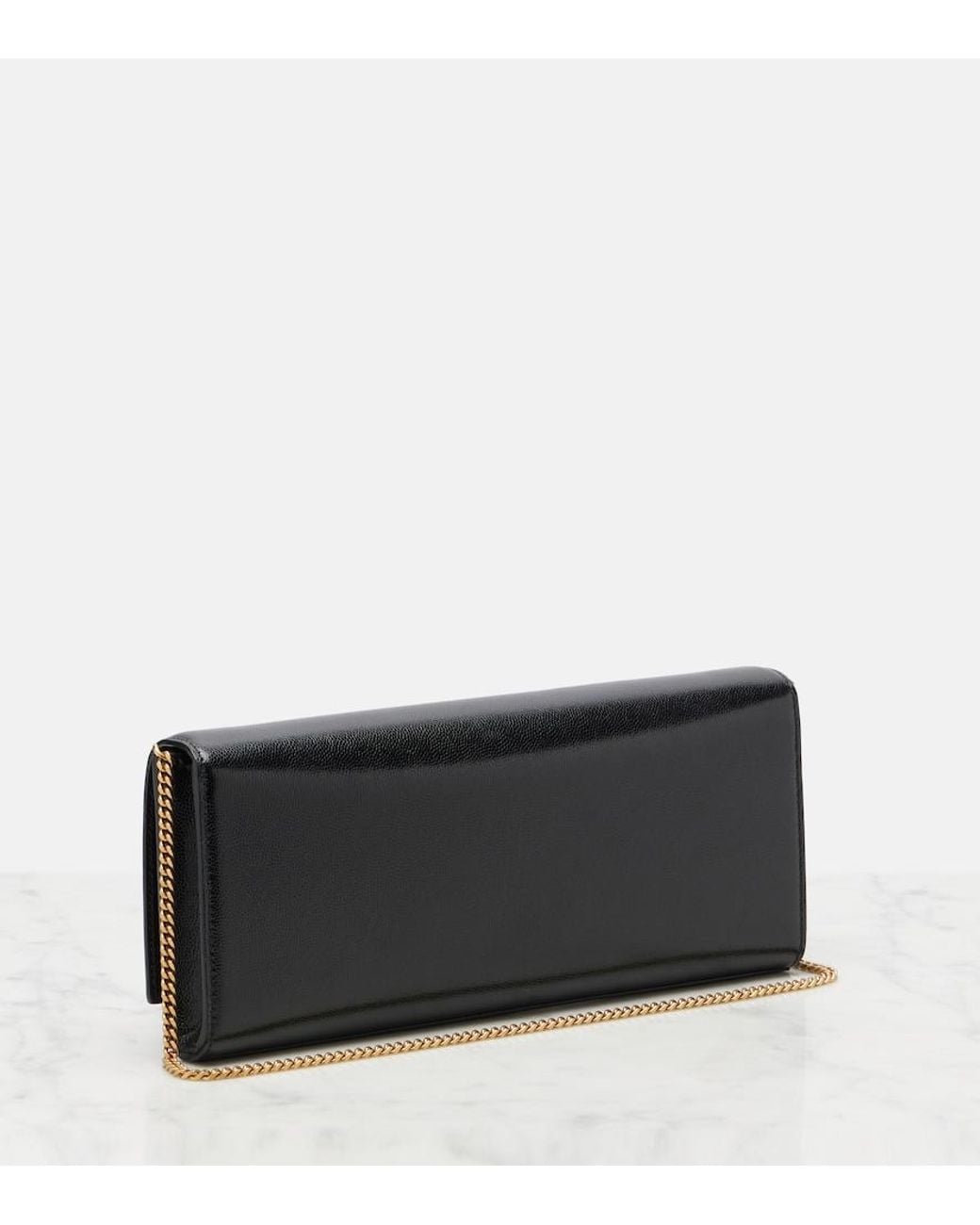 Saint Laurent Black Kate Leather Clutch