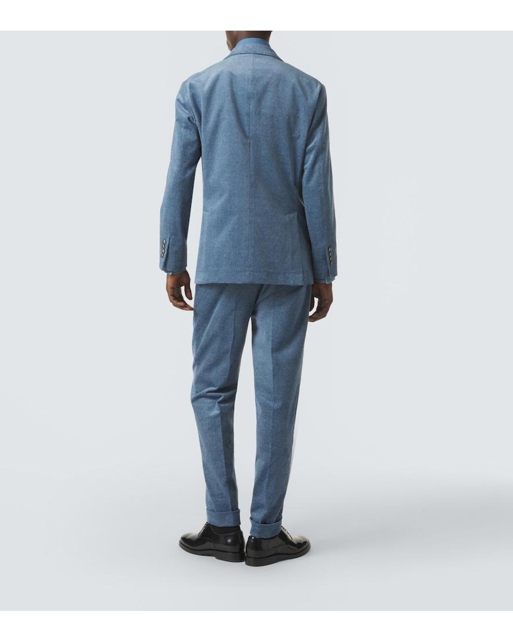 Brunello Cucinelli Blue Cotton Suit for men