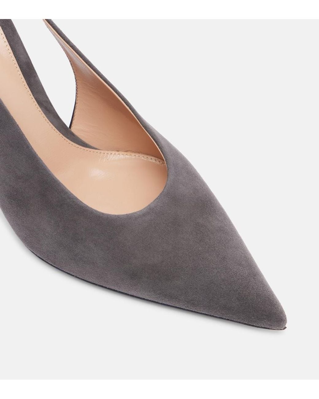 Gianvito Rossi Metallic Robbie 85 Suede Slingback Pumps