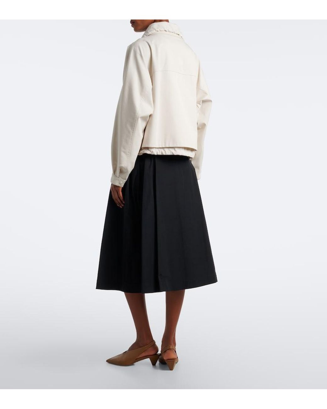 Loewe Blue Belted Cotton-Blend Midi Skirt