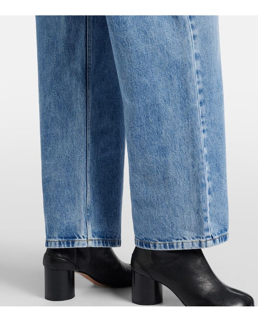 Maison Margiela Blue Cutout High-Rise Wide-Leg Jeans