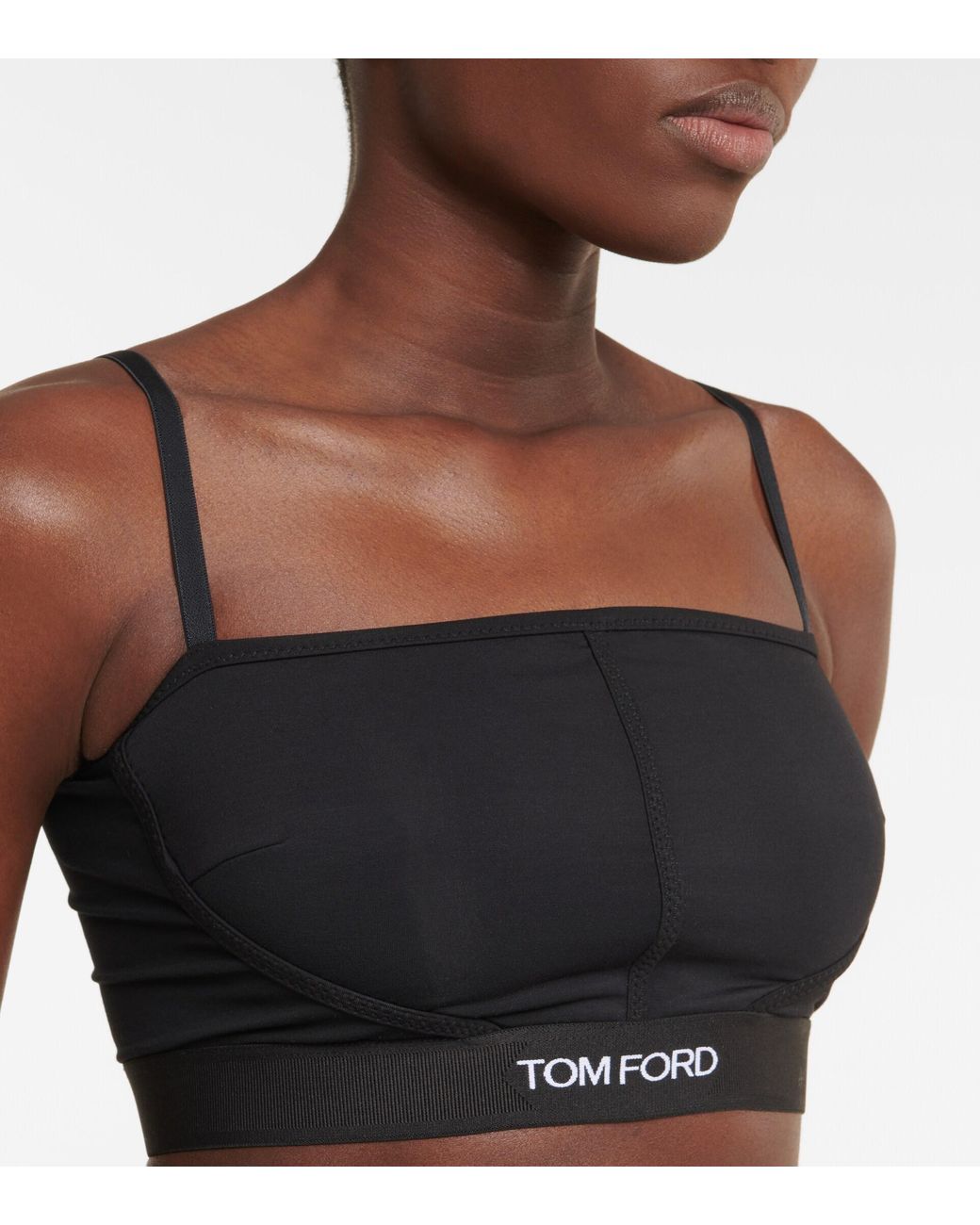 Tom Ford Logo Bralette in Black | Lyst