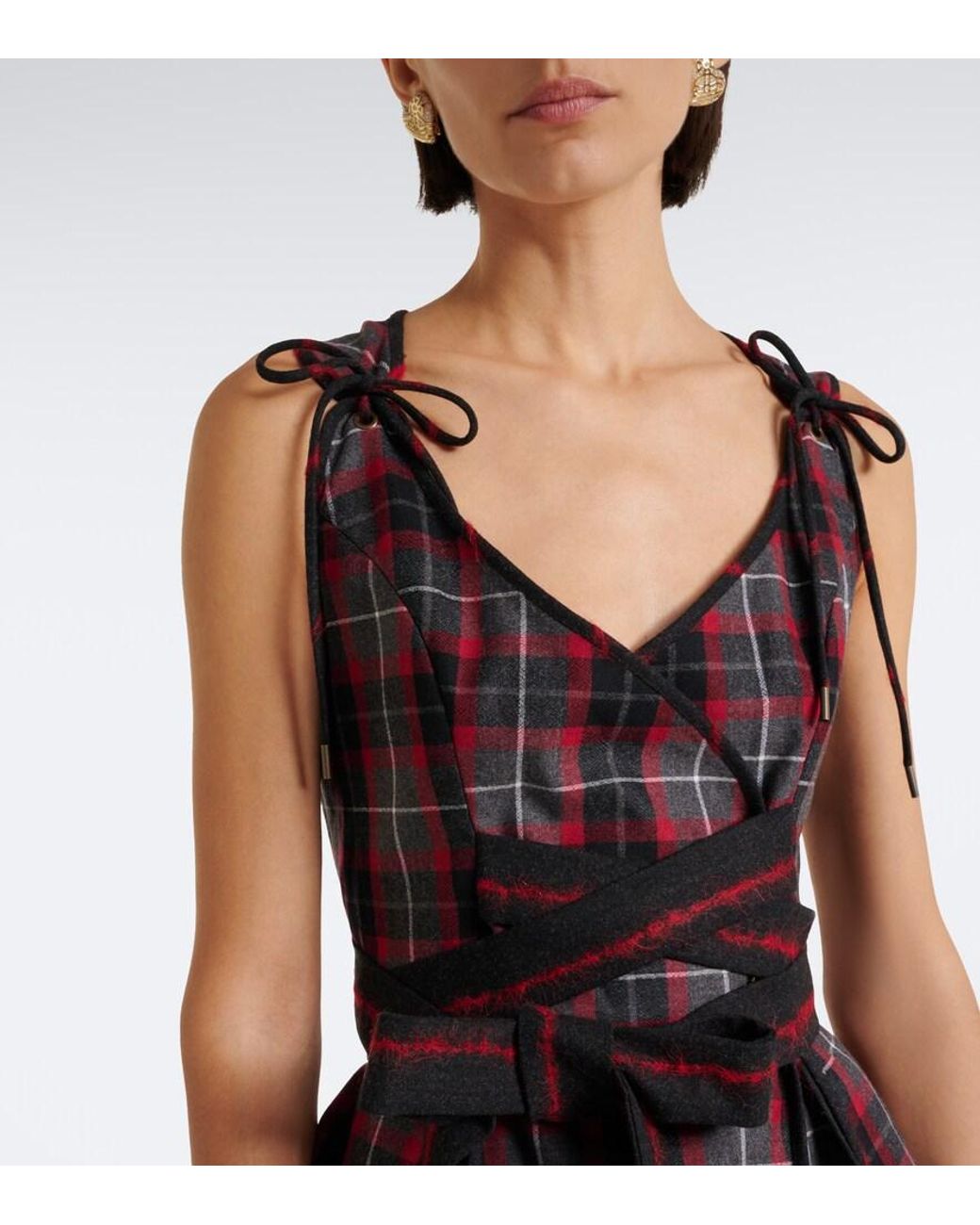 Vivienne Westwood Black Roxy Tartan Wool Top