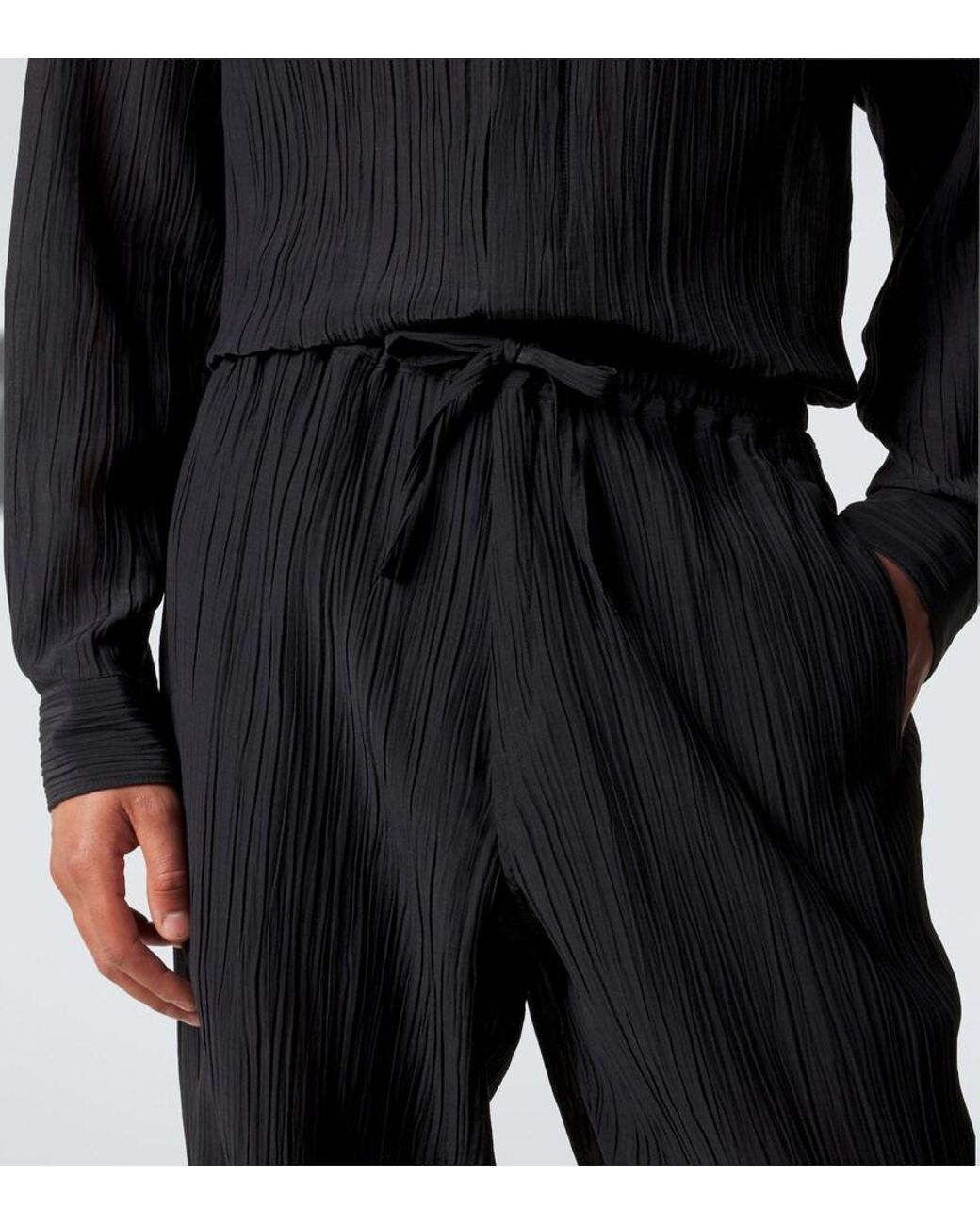 Umit Benan Blue Julian Linen And Cotton Straight Pants for men