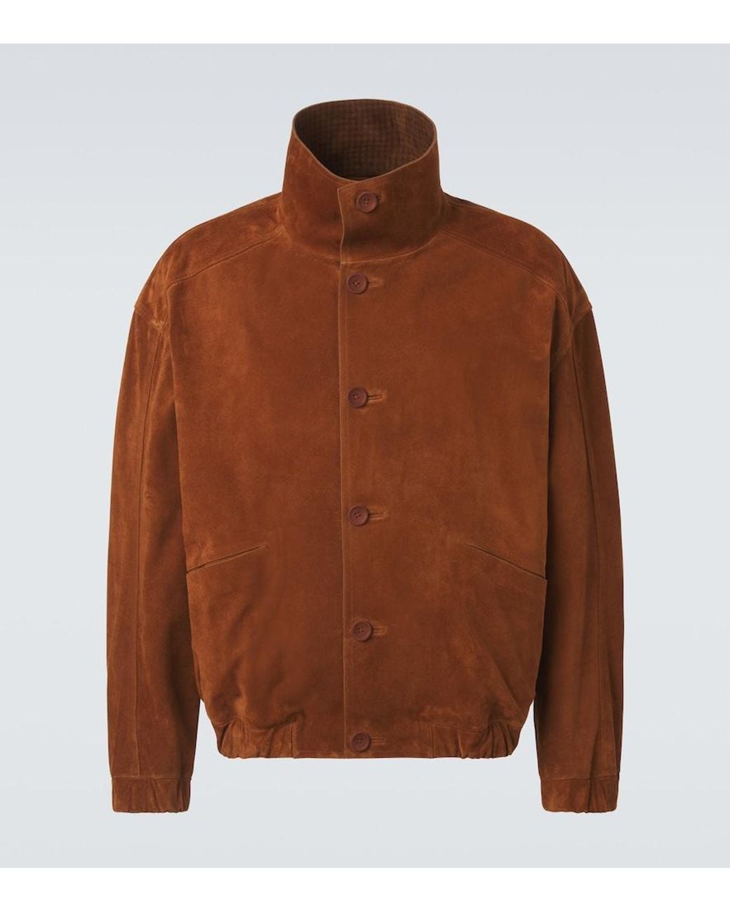 Zegna Brown Suede Bomber Jacket for men