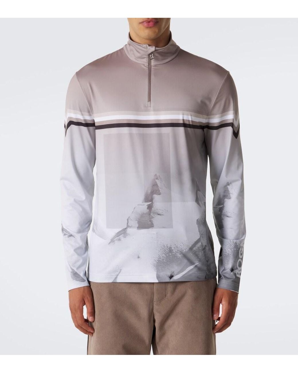 Bogner Purple Verti Printed Ski Top for men