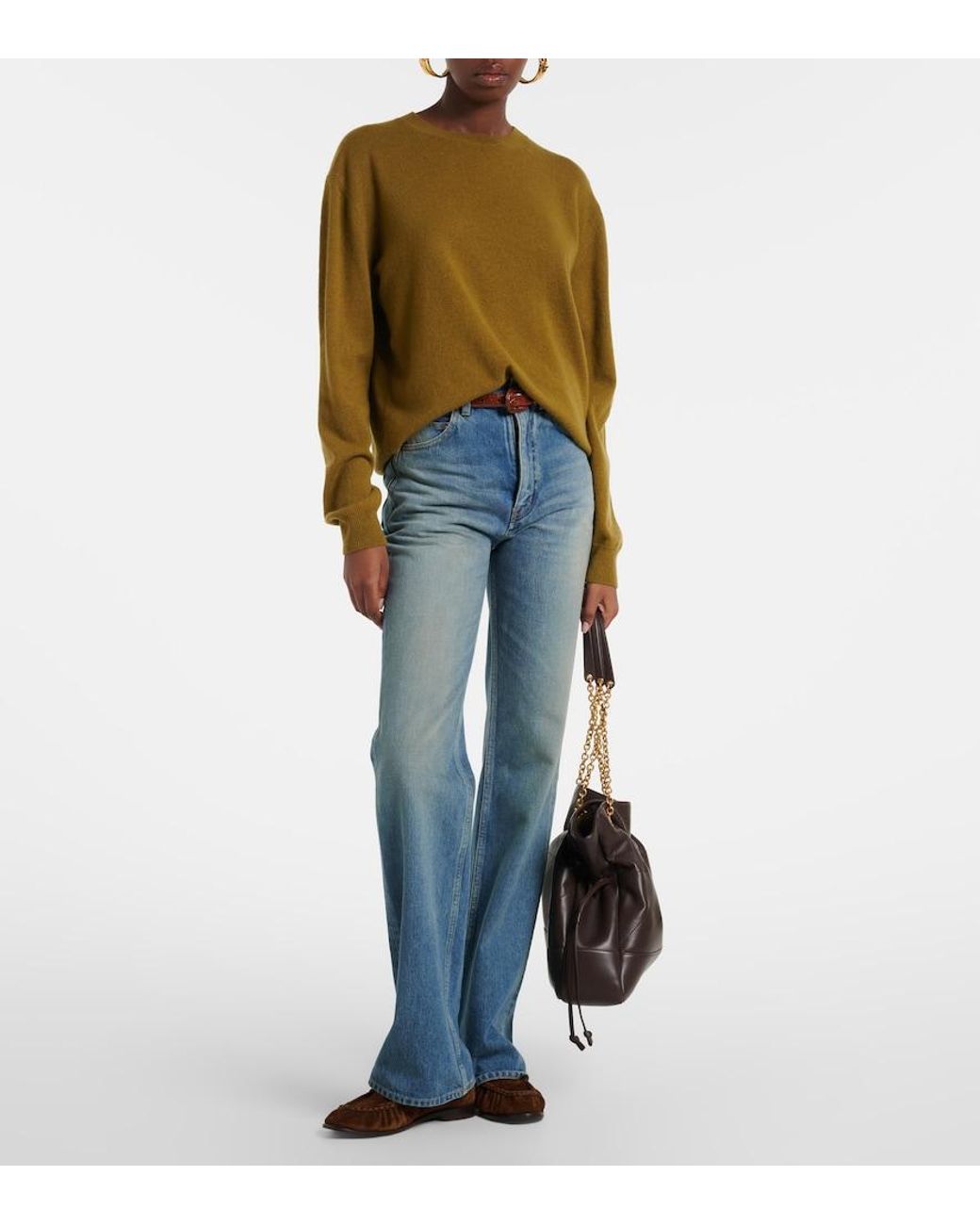 Saint Laurent Green Oversized Cashmere Sweater