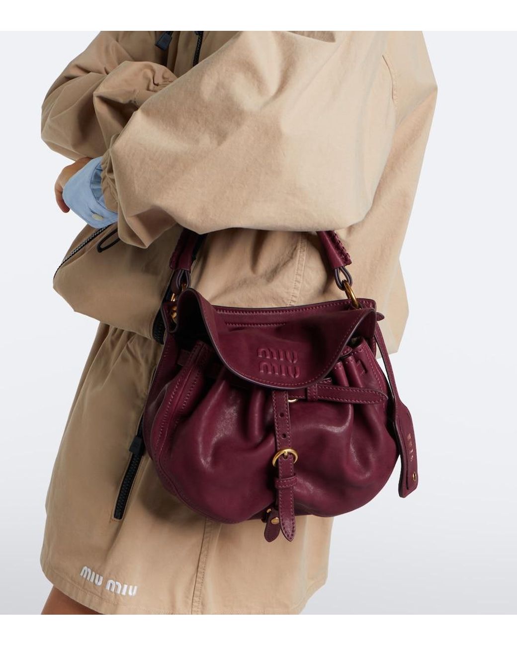 Miu Miu Red Rendez-Vous Leather Shoulder Bag