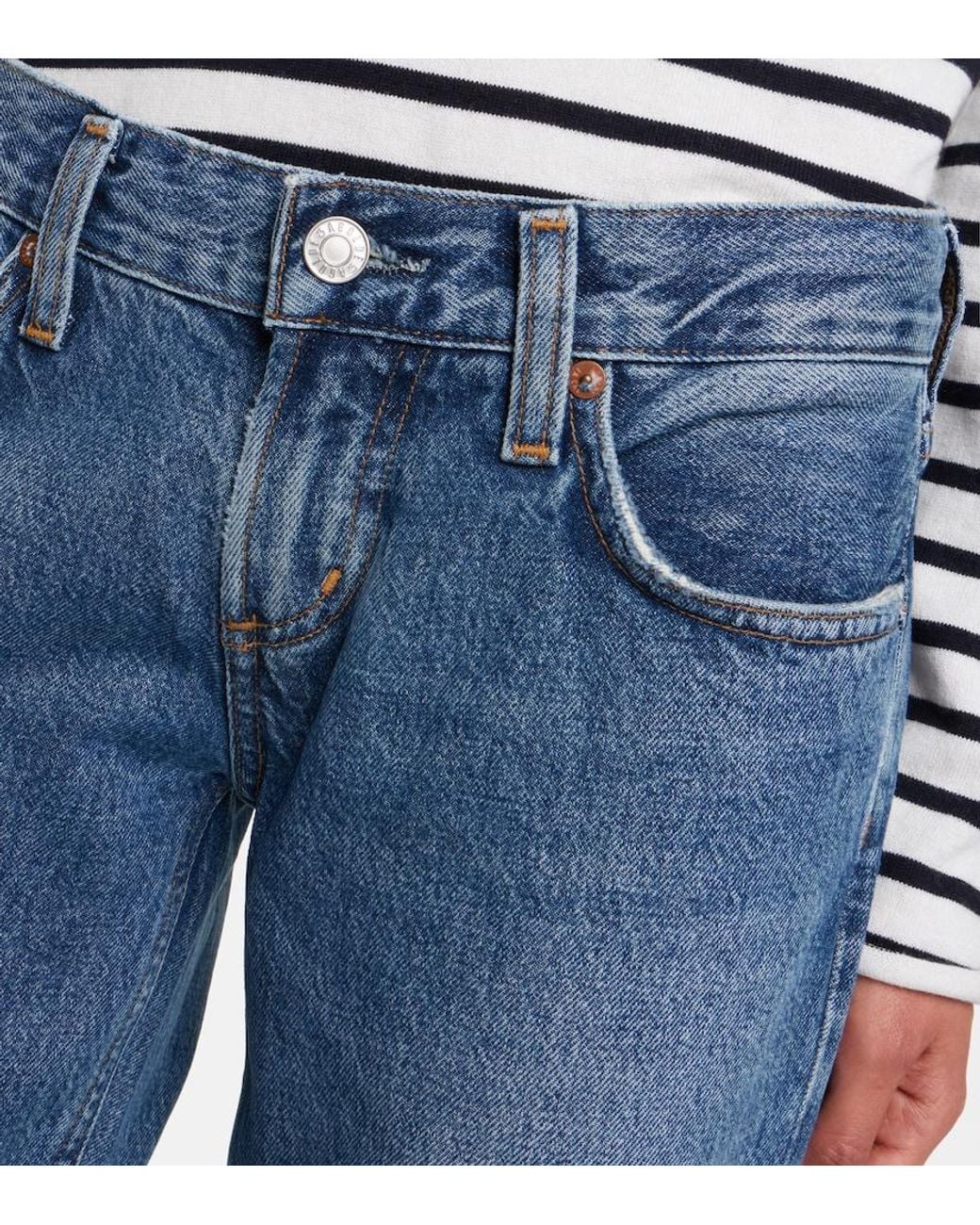 Agolde Blue Low-Rise Bootcut Jeans