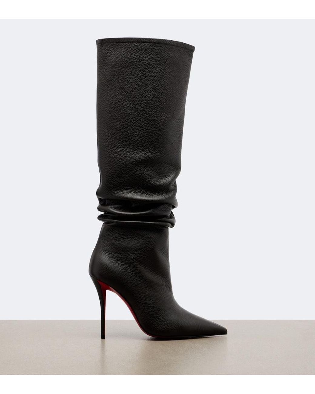 Christian Louboutin Black Zependris Leather Knee-High Boots