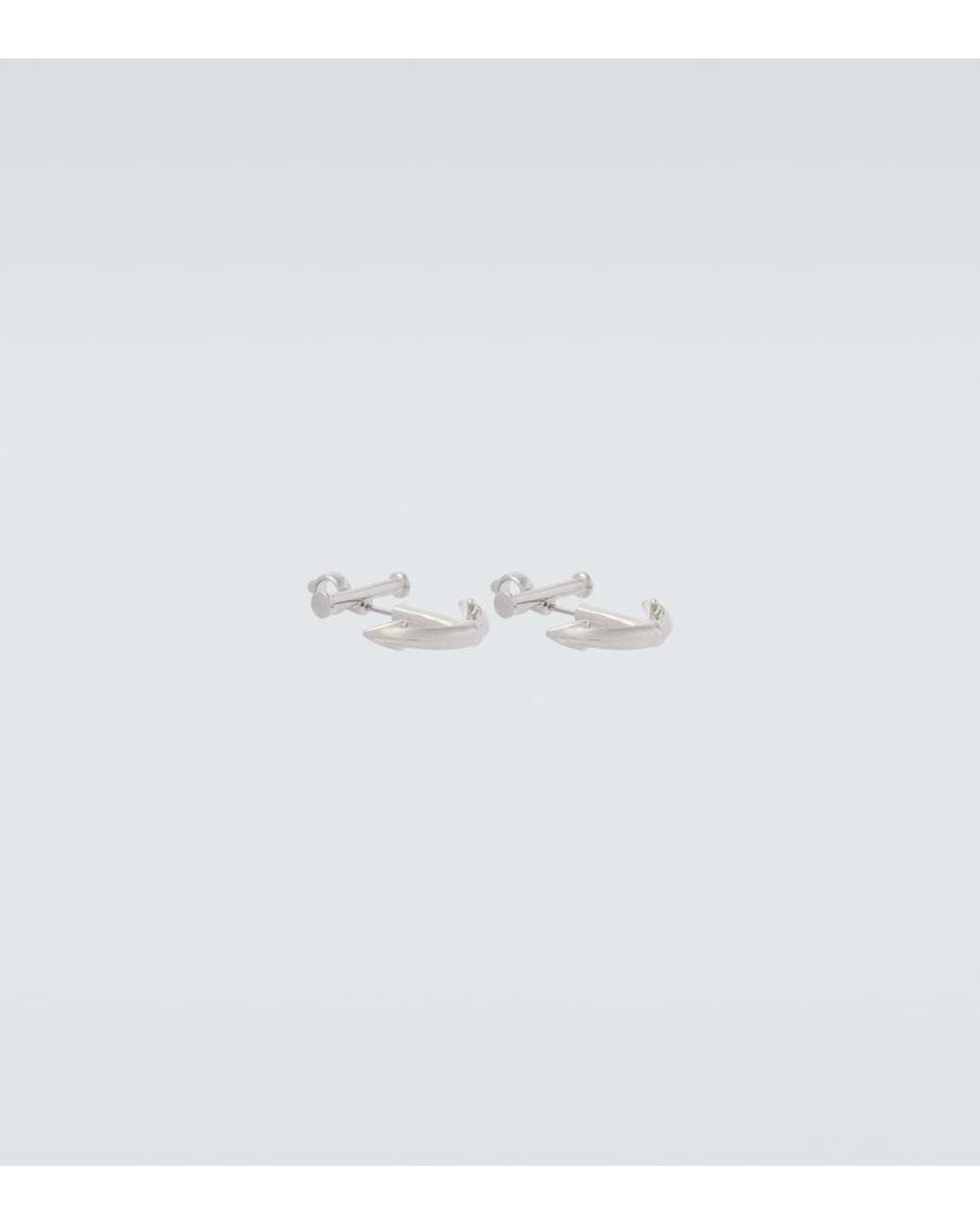 Balenciaga White Anchor Earrings for men