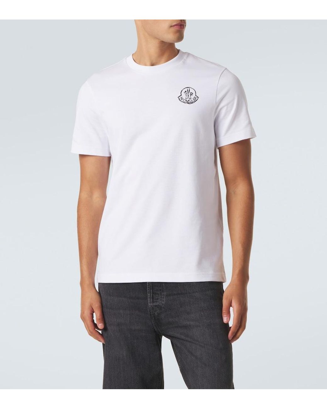 Moncler White Cotton Jersey T-Shirt for men