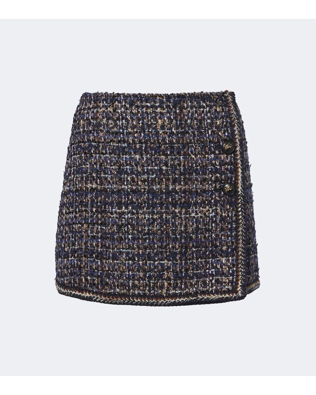Etro Gray Tweed Miniskirt