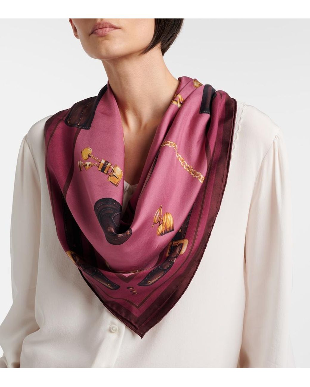 Chloé Pink Paddington Silk Scarf