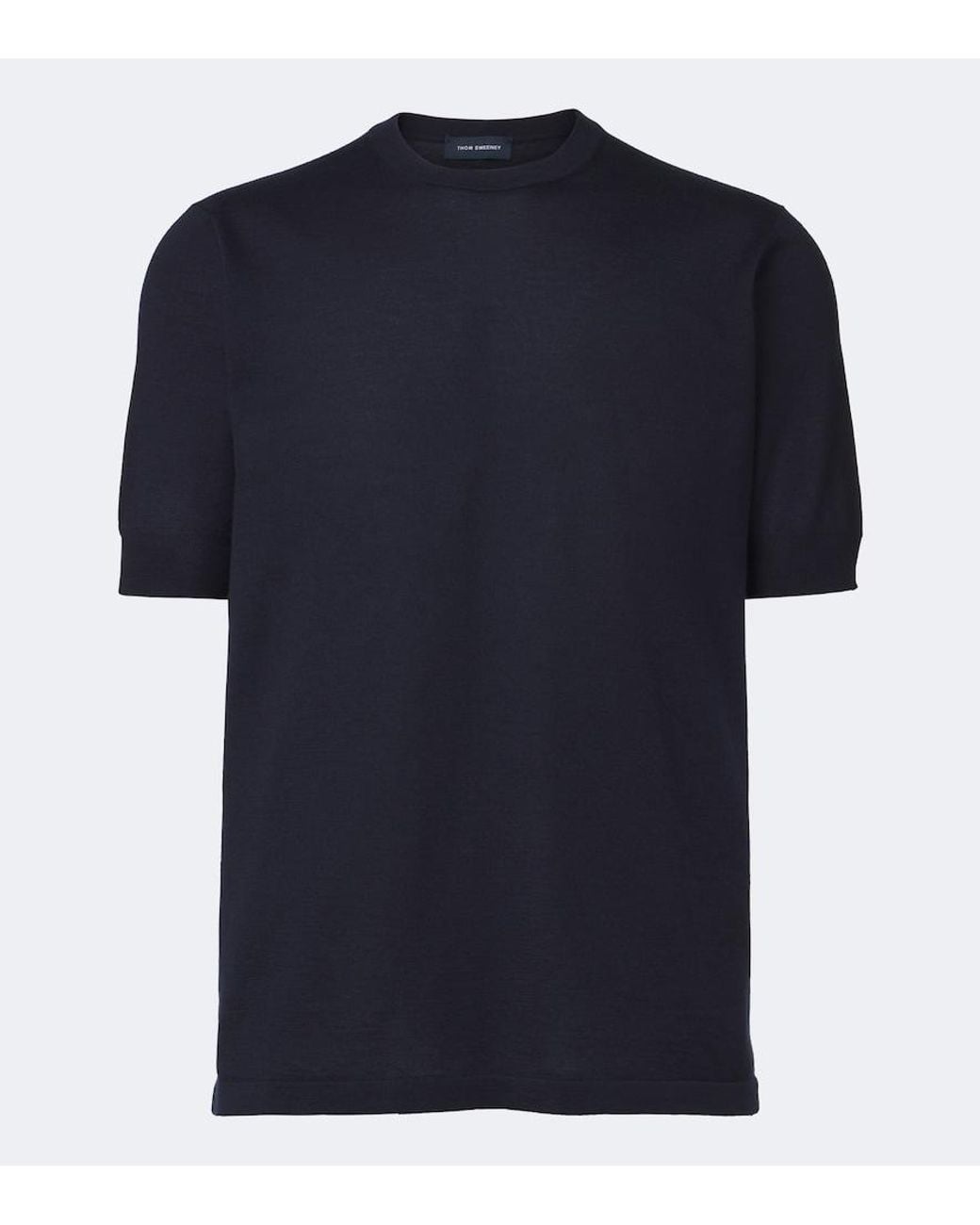 Thom Sweeney Blue Cashmere And Silk Sweater for men