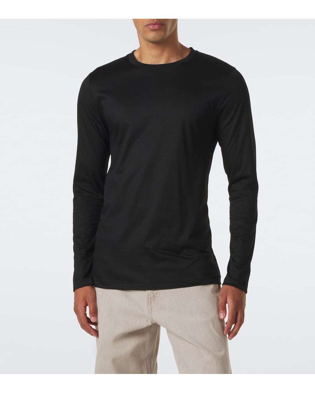 Zimmerli of Switzerland Black Cotton Jersey T-Shirt for men