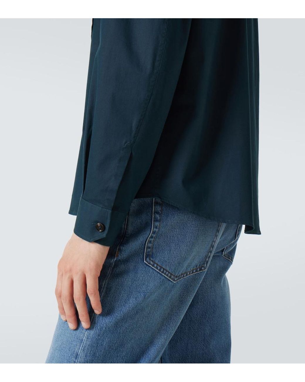 Zegna Blue Cotton-Blend Overshirt for men
