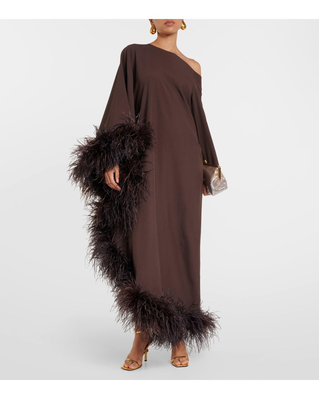 taller marmo brown dress Taller Marmo Ubud Extravaganza Crepe Gown in Brown