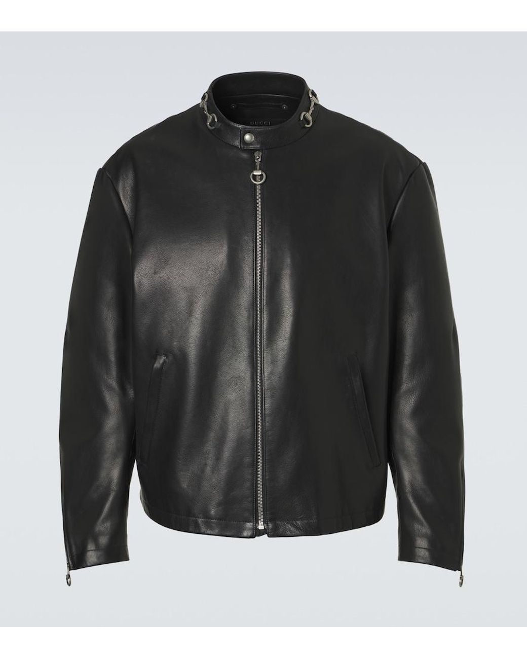 Gucci Horsebit Leather Jacket in Black for Men | Lyst